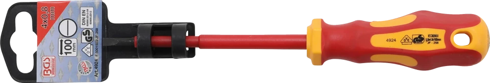VDE csavarhúzó | Lapos 4 mm | Pengehossz 100 mm