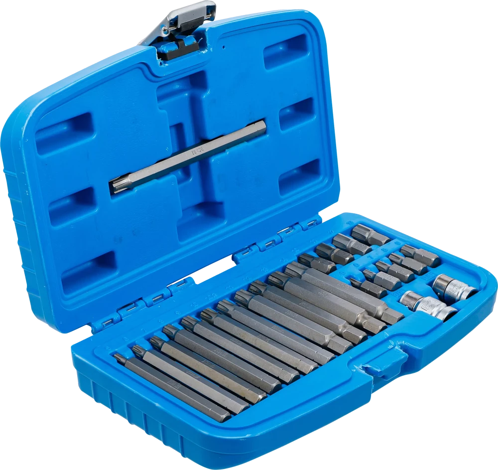 Behajtófej készlet | Külső hatszögletű 10 mm (3/8") | Ékprofil (Ribe) | 22 darabos