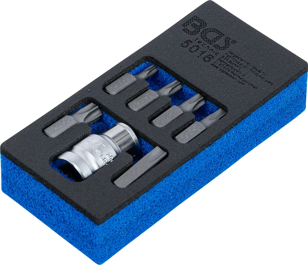 Csavarhúzó-behajtófej készlet | Külső hatszögletű 10 mm (3/8") | T-profil (Torx) | 7 darabos