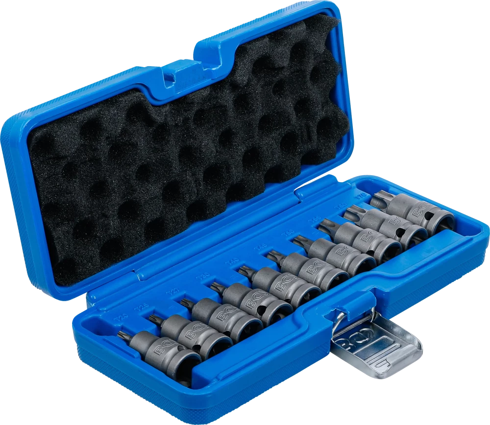 Levegős dugókulcskészlet | 12,5 mm (1/2") | T-profil (Torx) T20 - T70 | 10 darabos