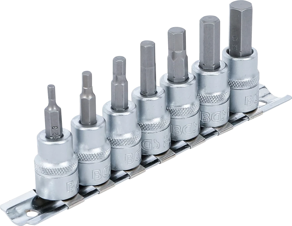 Behajtófej-készlet | 10 mm (3/8") | Belső hatszögletű 3 - 10 mm | 7 darabos