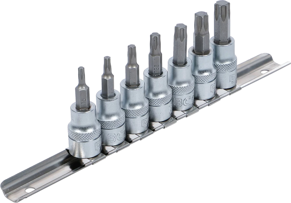 Behajtófej-készlet | 10 mm (3/8") | T-profil (Torx) T15 - T50 | 7 darabos