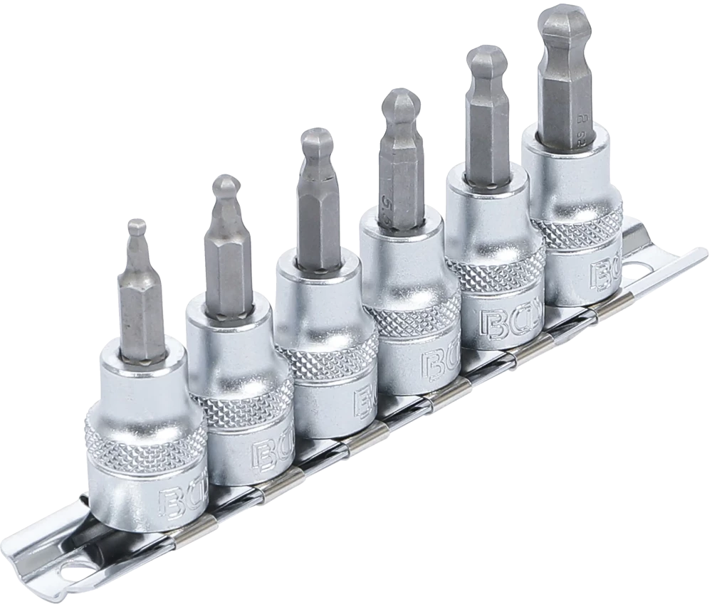 Behajtófej-készlet | 10 mm (3/8") | Belső hatszögletű gömbfejes 3 - 8 mm | 6 darabos