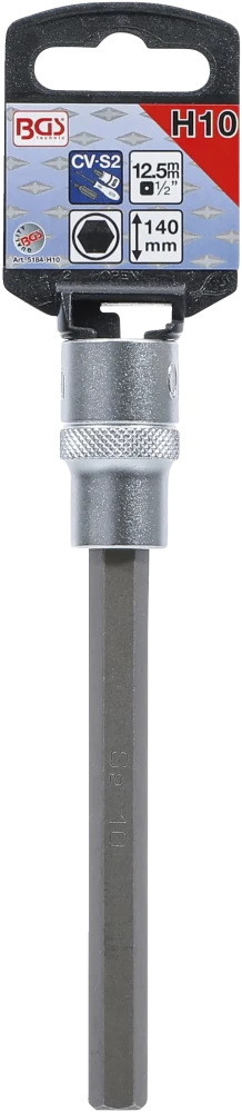 Behajtófej | Hossz 140 mm | 12,5 mm (1/2") | Belső hatszögletű 10 mm