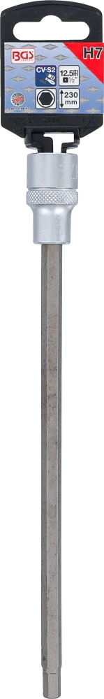 Behajtófej | Hossz 230 mm | 12,5 mm (1/2") | Belső hatszögletű 7 mm