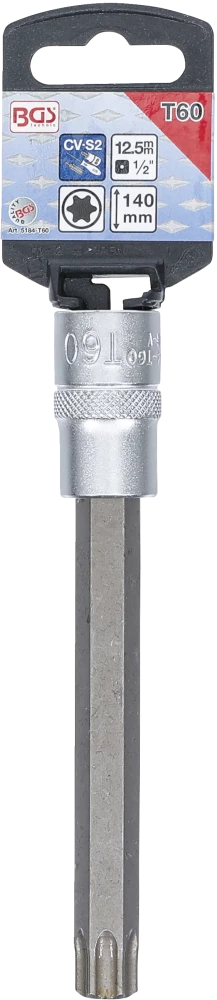 Behajtófej | Hossz 140 mm | 12,5 mm (1/2") | T-profil (Torx) T60