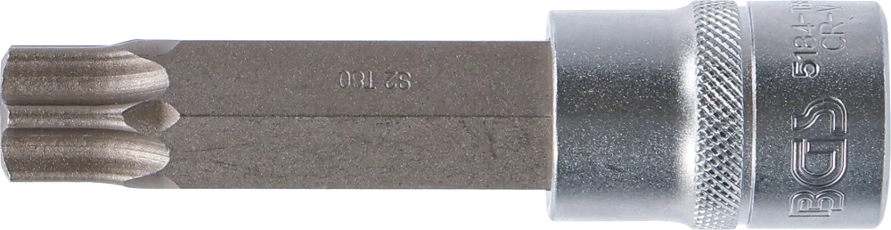 Behajtófej | Hossz 100 mm | 12,5 mm (1/2") | T-profil (Torx) T80 furattal