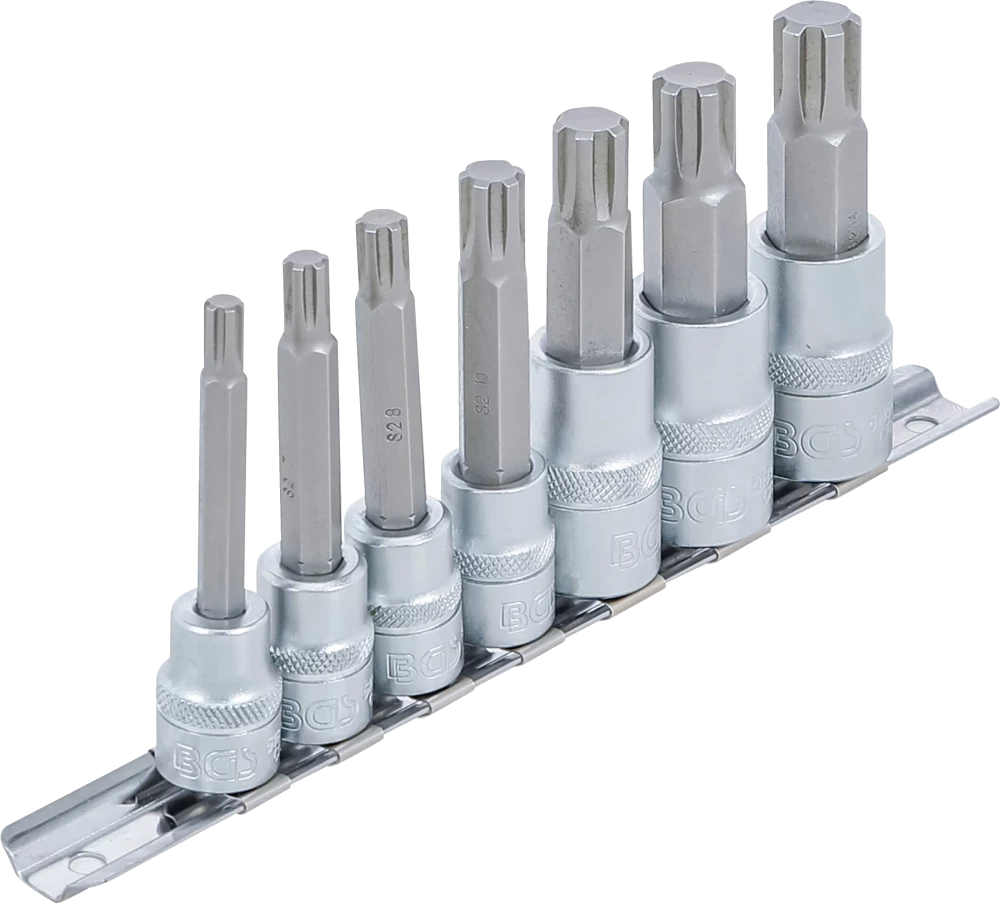 Behajtófej-készlet | 10 mm (3/8") / 12,5 mm (1/2") | Ékprofil (RIBE) M6 - M14 | 7 darabos