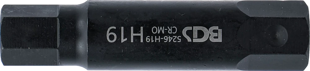 Behajtófej | Hossz 100 mm | Külső hatszögletű 22 mm | Belső hatszögletű 19 mm