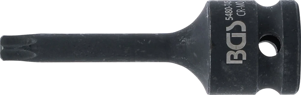 Levegős dugókulcs | Hossz 75 mm | 12,5 mm (1/2") | T-profil (Torx) T45