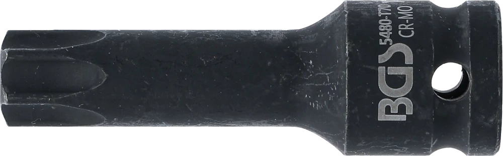 Levegős dugókulcs | Hossz 75 mm | 12,5 mm (1/2") | T-profil (Torx) T70