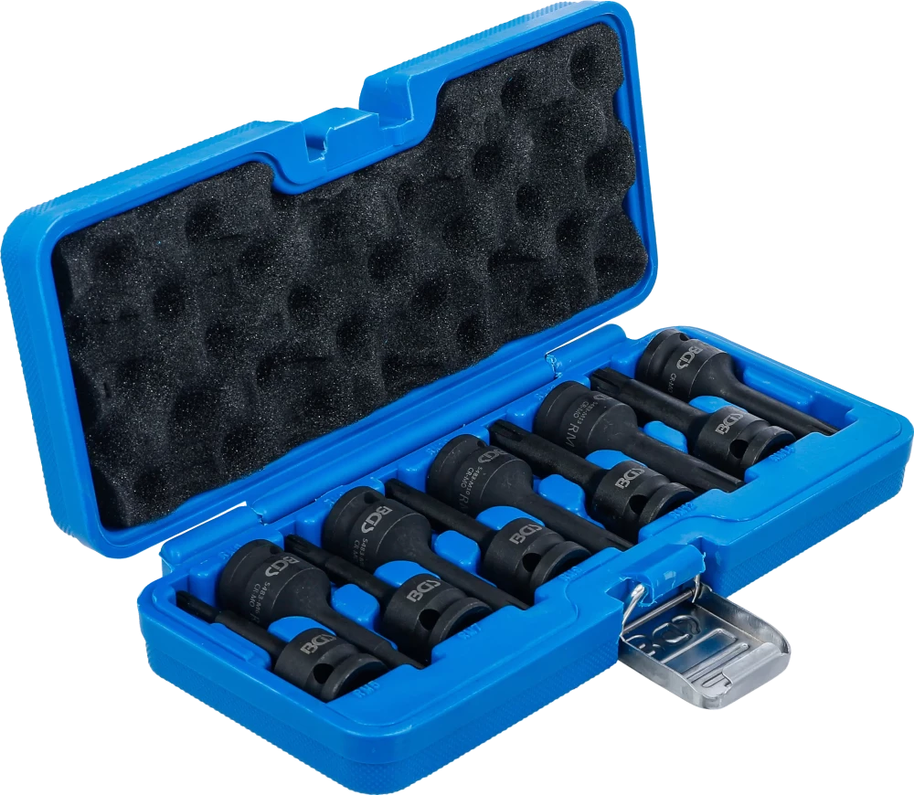 Levegős dugókulcskészlet | 12,5 mm (1/2") | Ékprofil (Ribe) M5 - M14 | 9 darabos