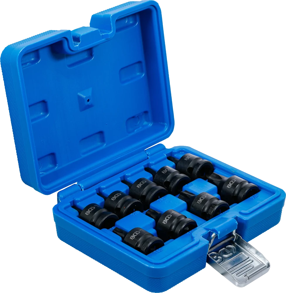 Levegős dugókulcskészlet | 12,5 mm (1/2") | T-profil (Torx) T20 - T70 | 9 darabos