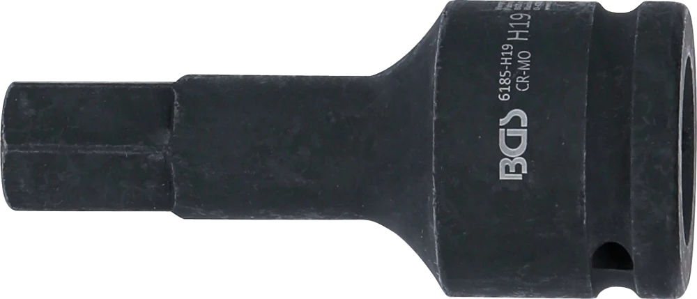 Levegős dugókulcs | Hossz 100 mm | 20 mm (3/4") | Belső hatszögletű 19 mm