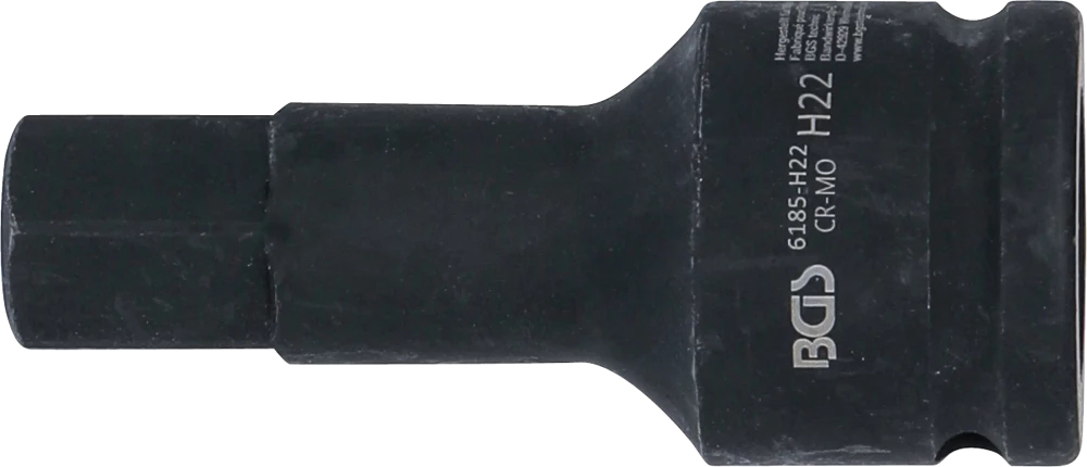 Levegős dugókulcs | Hossz 100 mm | 20 mm (3/4") | Belső hatszögletű 22 mm