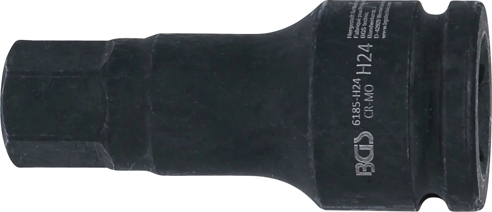 Levegős dugókulcs | Hossz 100 mm | 20 mm (3/4") | Belső hatszögletű 24 mm