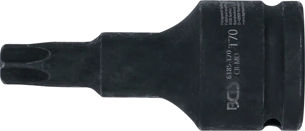 Levegős dugókulcs | Hossz 100 mm | 20 mm (3/4") | T-profil (Torx) T70
