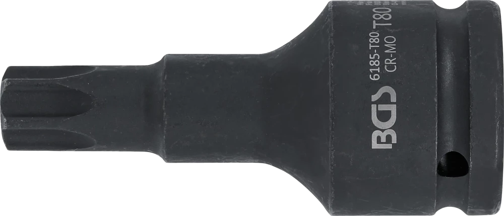 Levegős dugókulcs | Hossz 100 mm | 20 mm (3/4") | T-profil (Torx) T80