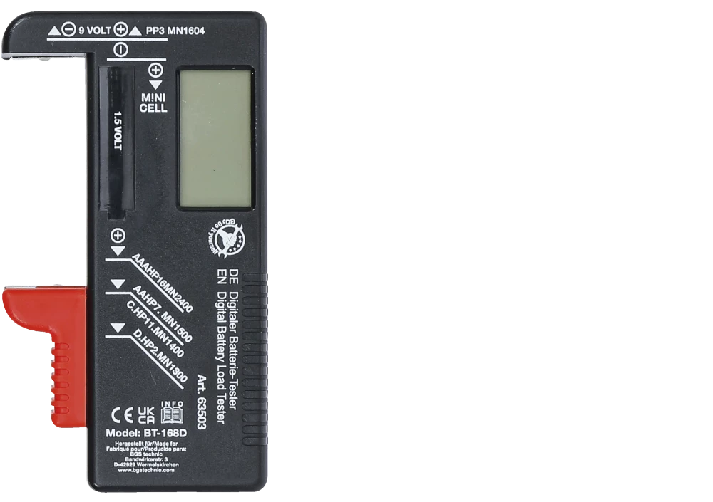 Digitális akkuvizsgáló | 1,5 V / 9 V