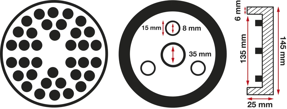 Gumitányér | emelőasztalokhoz | Ø 145 mm