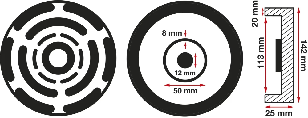Gumitányér | emelőasztalokhoz | Ø 140 mm