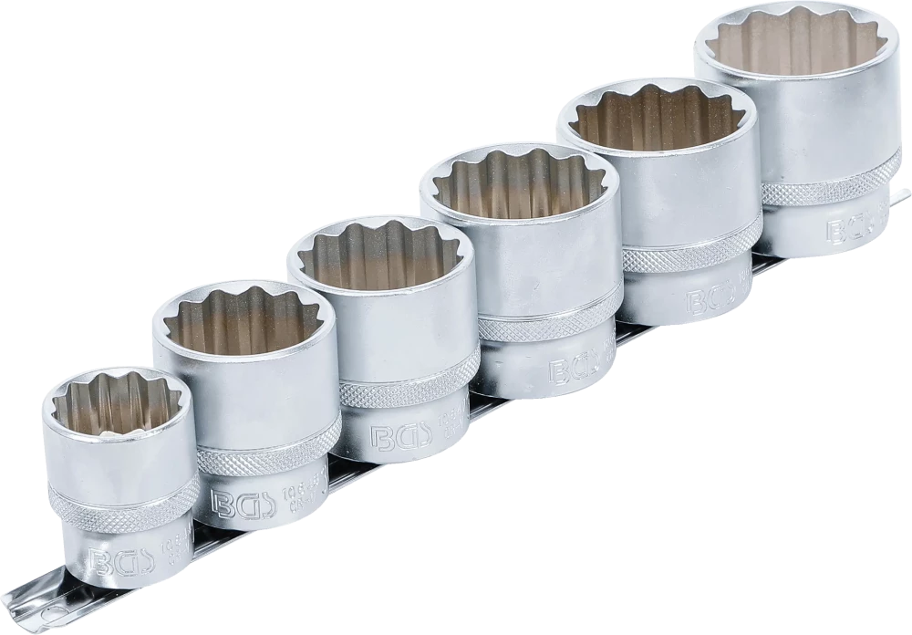 Dugókulcskészlet, tizenkétszögletű | 12,5 mm (1/2") | 24 - 38 mm | 6 darabos