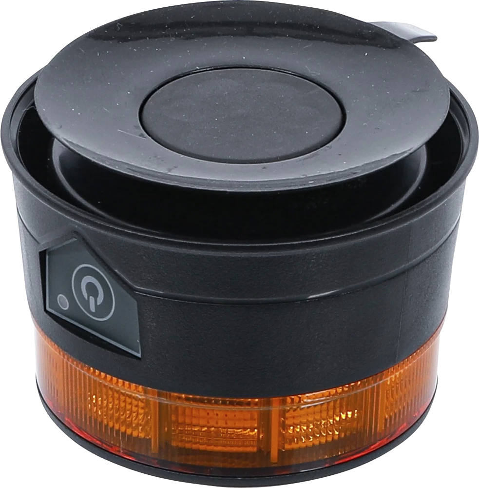 Akkus forgó jelzőfény| sárga | mágnessel | 12 V / 24 V | Ø 130 mm