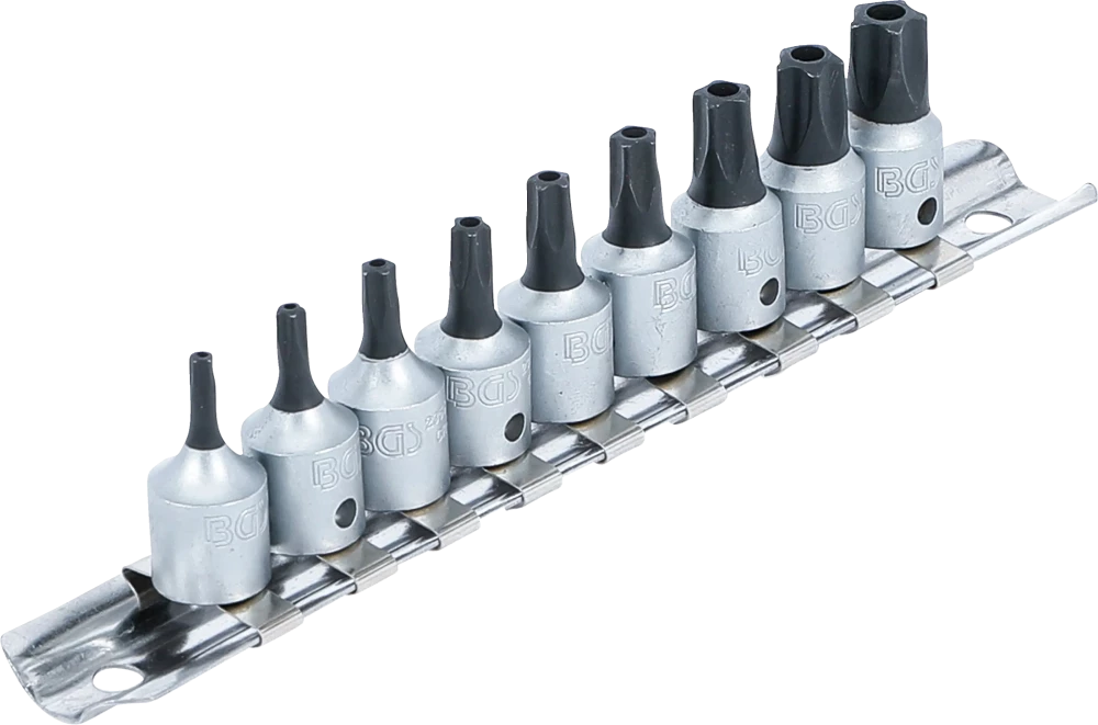 Behajtófej-készlet | 6,3 mm (1/4") | TS-profil (Torx Plus) furattal TS10 - TS50 | 9 darabos