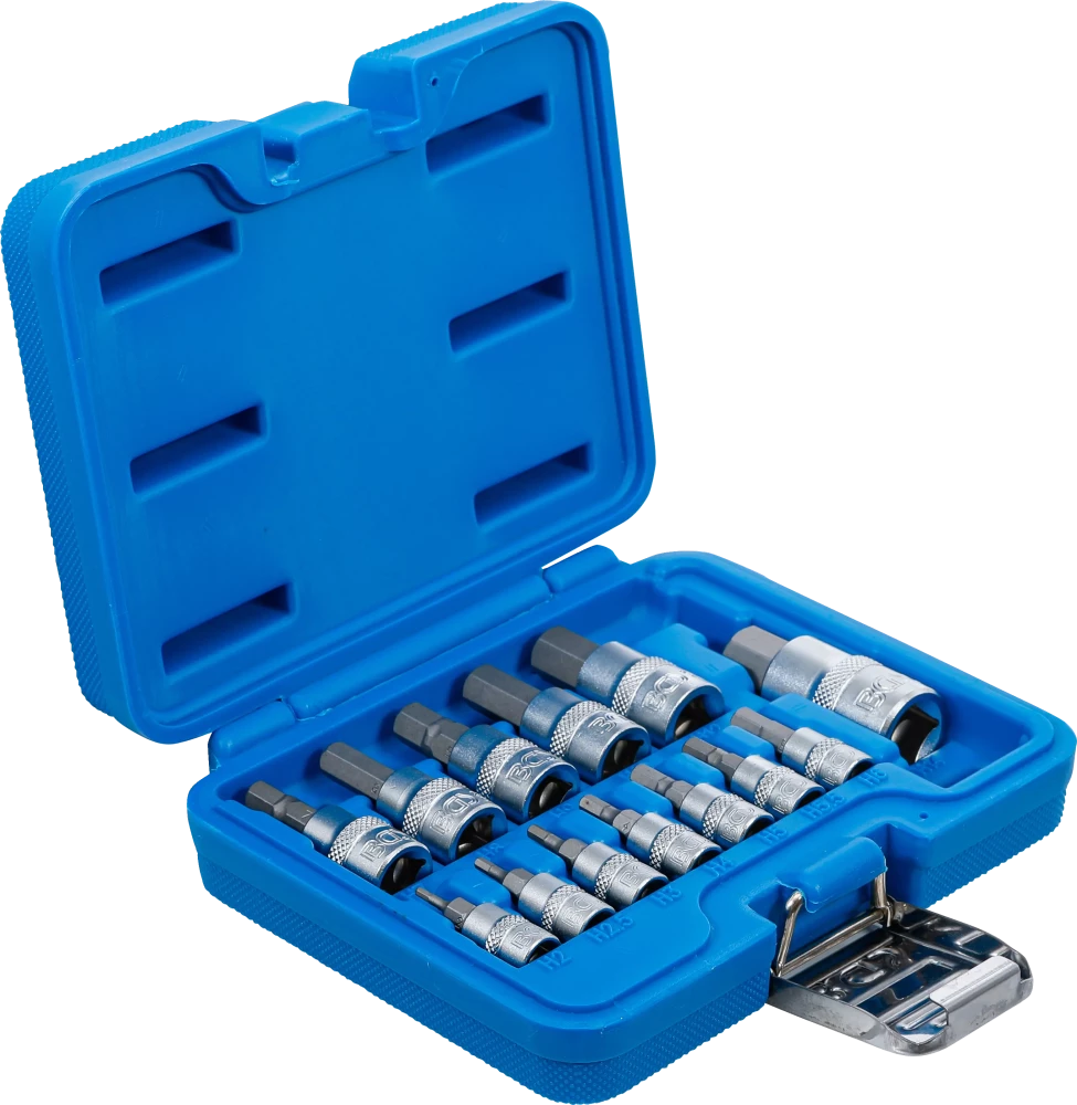 Behajtófej-készlet | 6,3 mm (1/4") / 10 mm (3/8") / 12,5 mm (1/2") | Belső hatszögletű 2 - 14 mm | 13 darabos