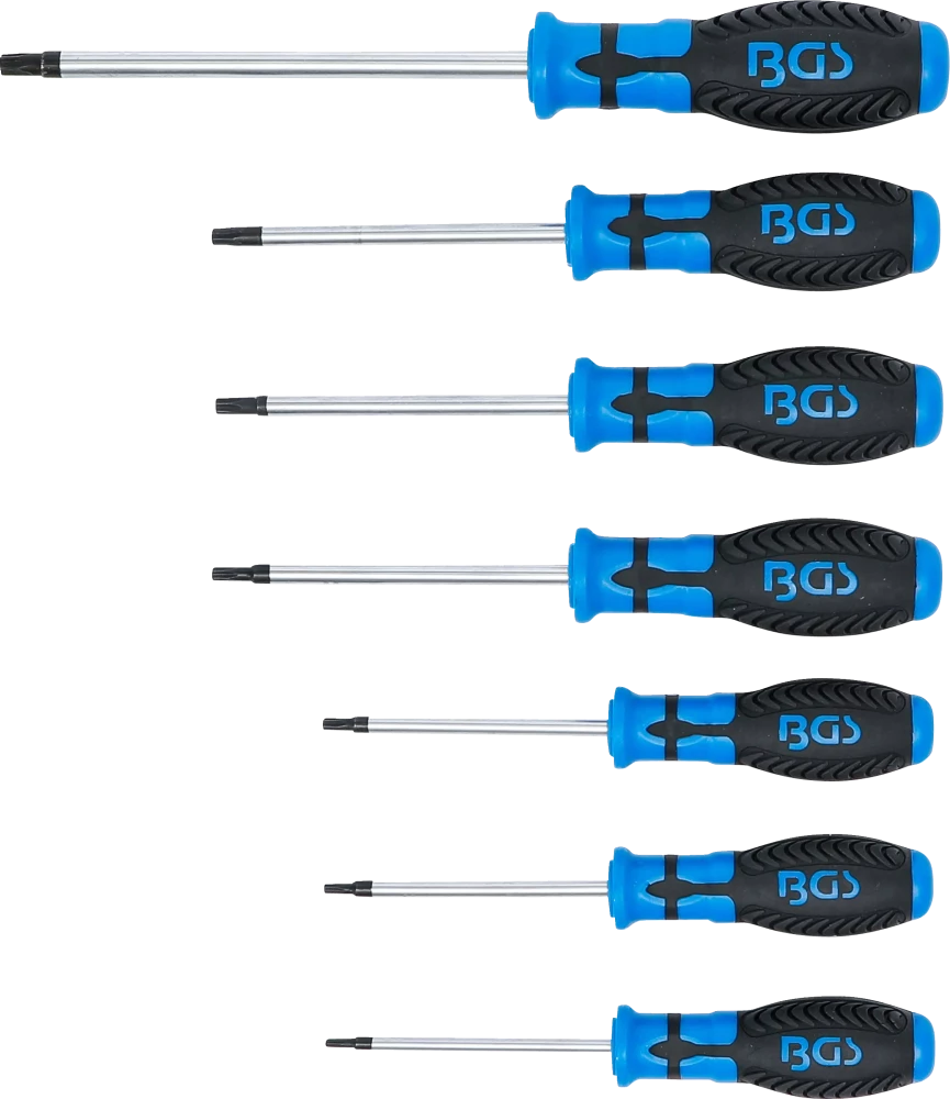 Csavarhúzó készlet | T-profil (Torx) furattal | T10 - T40 | 7 darabos