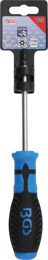 Csavarhúzó | T-profil (Torx) T25 furattal | Pengehossz 100 mm