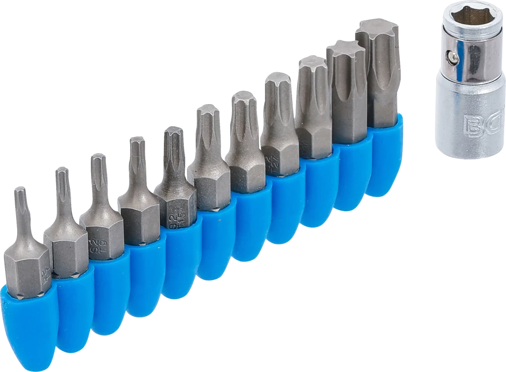 Behajtófej készlet | Külső hatszögletű 6,3 mm (1/4") | T-profil (Torx) | 11 darabos