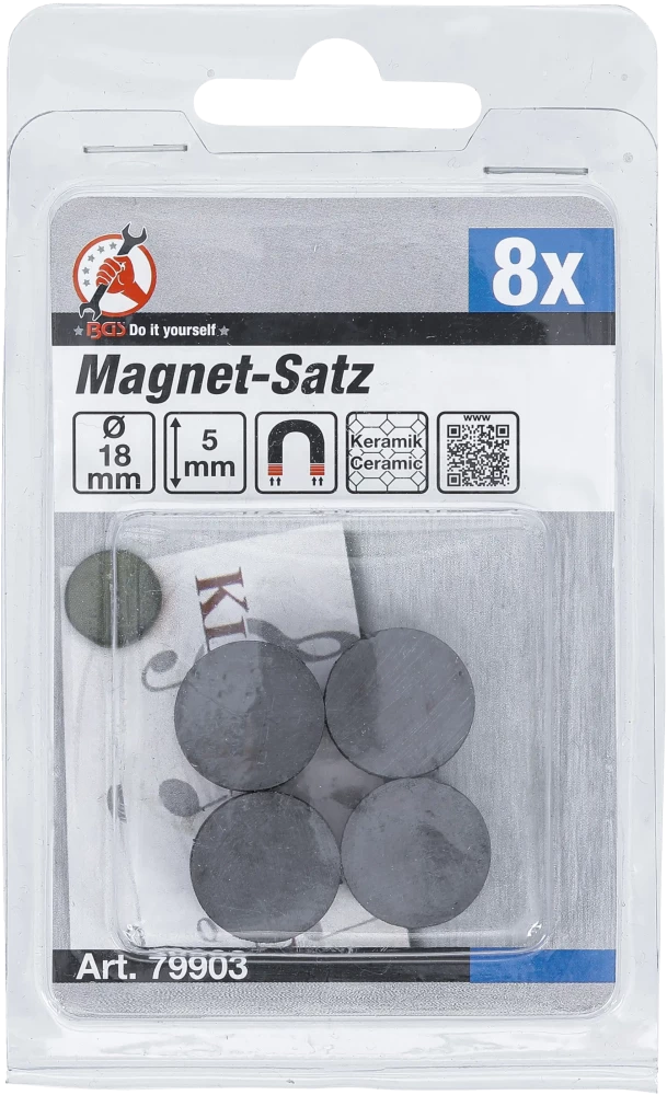 Mágneskészlet | kerámia | Ø 18 mm | 8 darabos