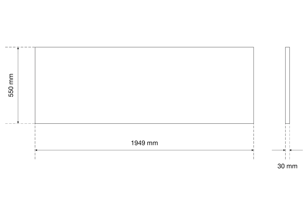 Tömörfa munkalap | 1300 x 550 x 30 mm