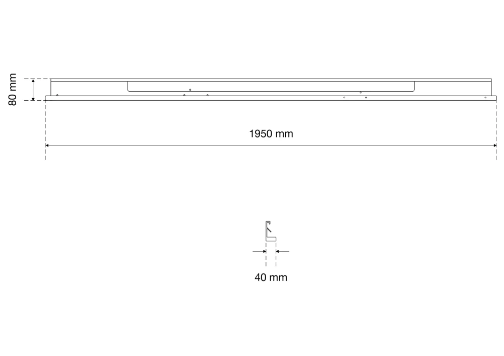 Világításvédő burkolat | LED elemekhez | 1950 mm