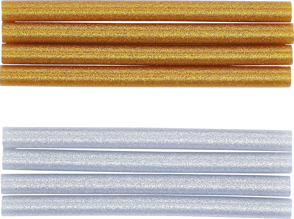Melegenragasztó-patronok | arany-/ezüst-metál | Ø 11 mm, 150 mm | 8 darabos