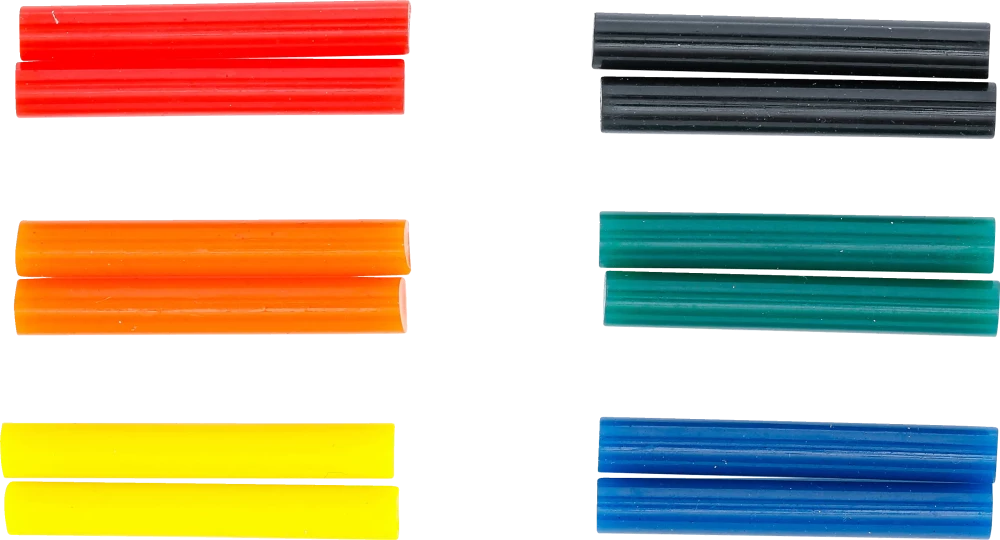 Melegenragasztó-patronok | vegyes színű | Ø 7,5 mm, 50 mm | 12 darabos