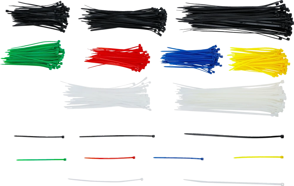 Kábelkötegelő-készlet | színes | 100 - 150 - 200 mm | 450 darabos