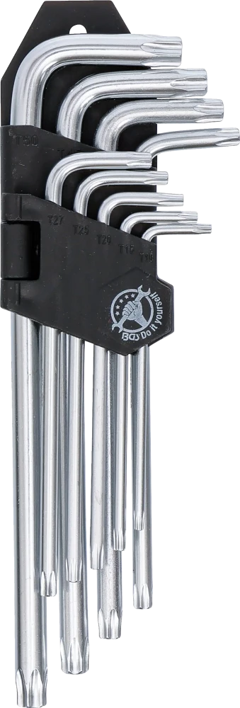 Derékszögű kulcs készlet | hosszú | T-profil (Torx) | T10 - T50 | 9 darabos