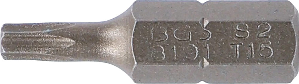 Behajtófej | Hossz 25 mm | Külső hatszögletű 6,3 mm (1/4") | T-profil (Torx) T15
