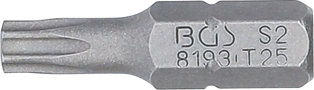 Behajtófej | Hossz 25 mm | Külső hatszögletű 6,3 mm (1/4") | T-profil (Torx) T25