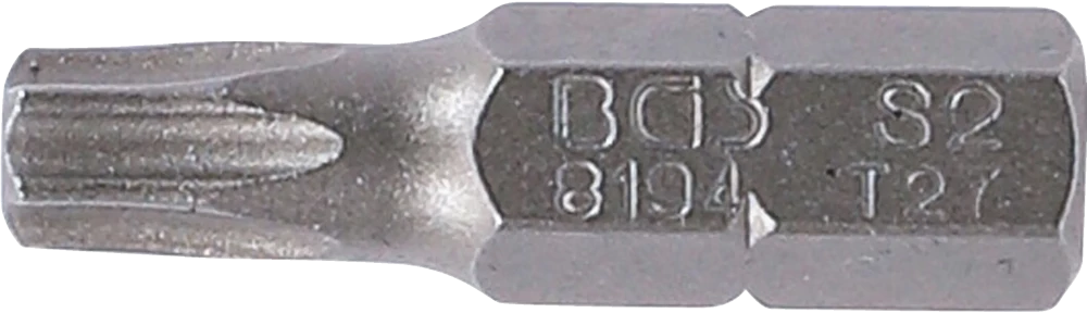 Behajtófej | Hossz 25 mm | Külső hatszögletű 6,3 mm (1/4") | T-profil (Torx) T27