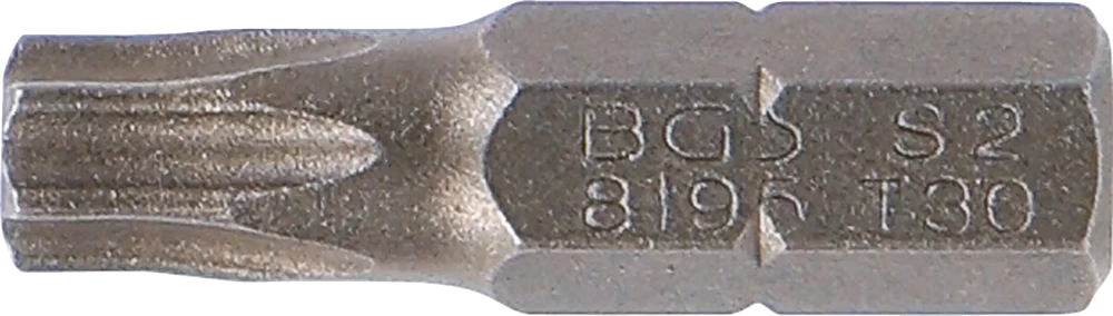 Behajtófej | Hossz 25 mm | Külső hatszögletű 6,3 mm (1/4") | T-profil (Torx) T30