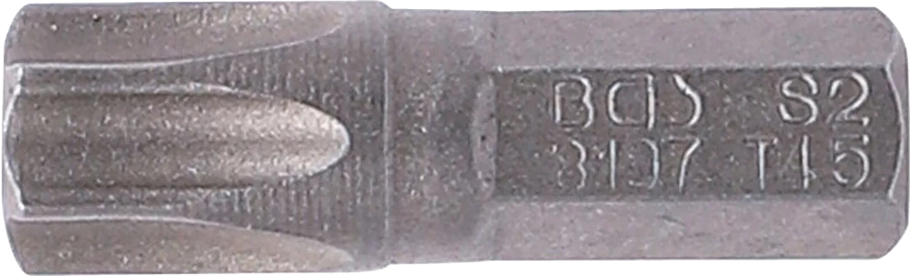 Behajtófej | Hossz 25 mm | Külső hatszögletű 6,3 mm (1/4") | T-profil (Torx) T45