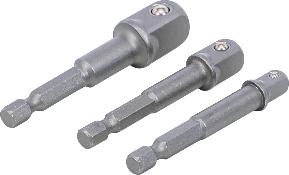 Adapterkészlet fúrógépekhez | 6,3 mm (1/4") | 6,3 mm (1/4") / 10 mm (3/8") / 12,5 mm (1/2") | 3 darabos