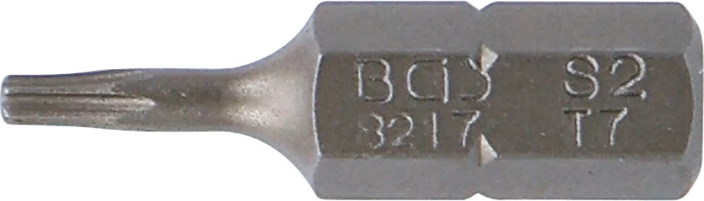 Behajtófej | Hossz 25 mm | Külső hatszögletű 6,3 mm (1/4") | T-profil (Torx) T7