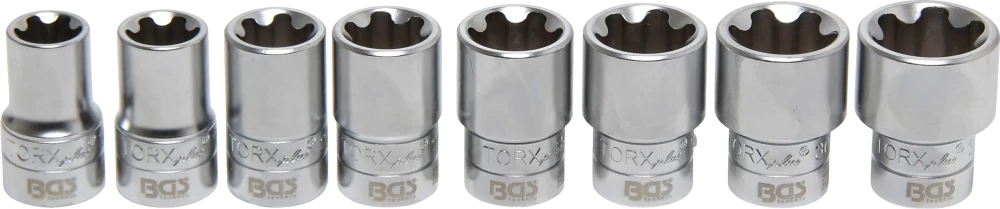Dugókulcskészlet, T-profil Plus (Torx Plus) | 12,5 mm (1/2") | 18EP - 32EP | 8 darabos