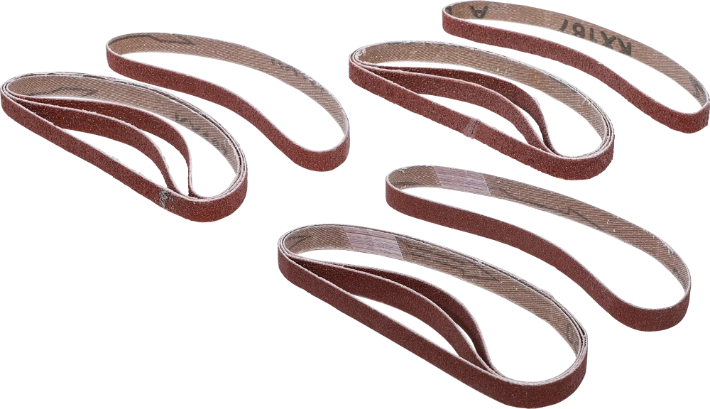 Csiszolószalag-készlet | a BGS 8853-hez | 10 mm x 330 mm | K 60 - 80 - 120 | 12 darabos