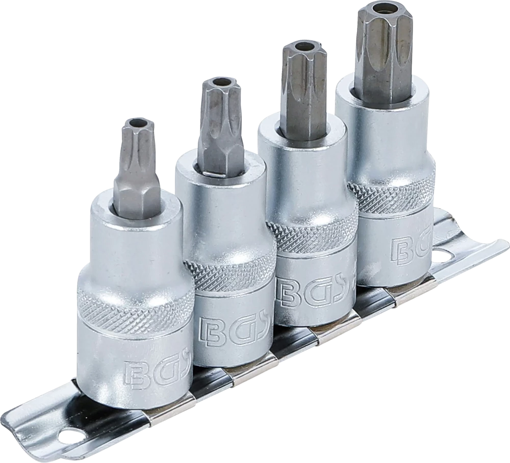 Behajtófej-készlet | 12,5 mm (1/2") | T-profil (Torx) T40 furattal - T55 | 4 darabos