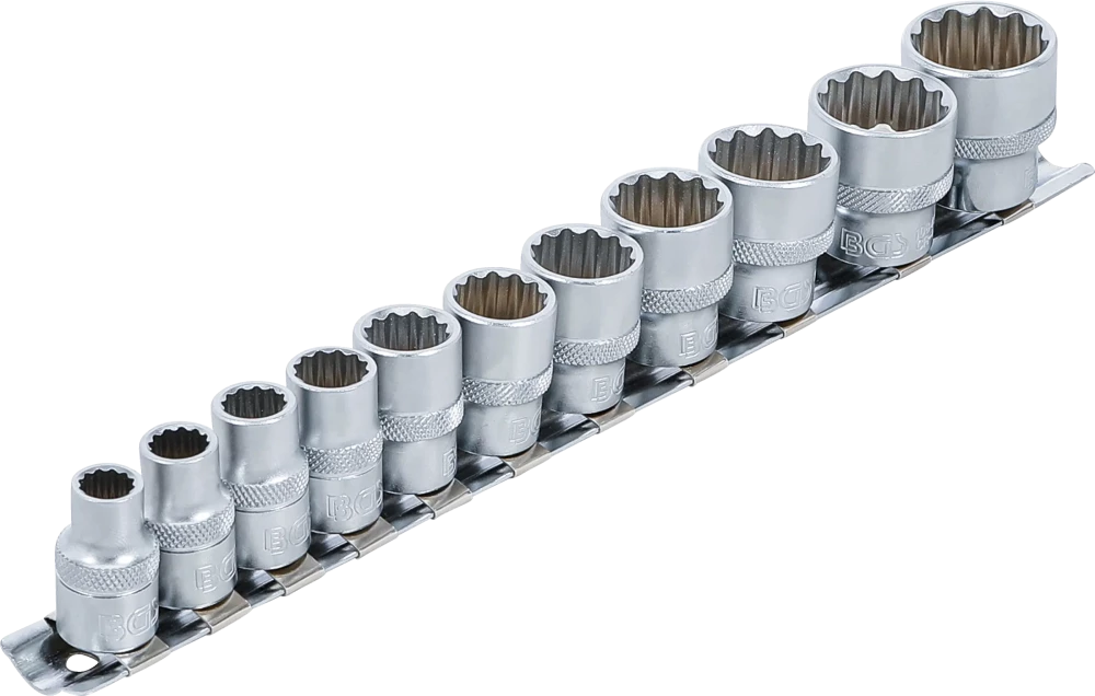 Dugókulcskészlet, tizenkétszögletű | 10 mm (3/8") | coll méretek | 11 darabos